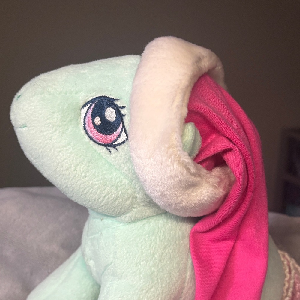Mint Green Plush Pony with Pink Mane - Picture 6 of 7